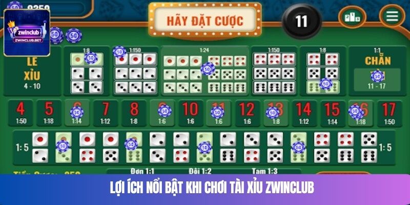 Lợi ích nổi bật khi chơi tài xỉu Zwinclub